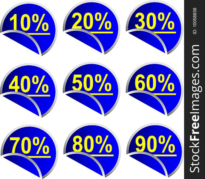 Illustration od Button Discount percentages