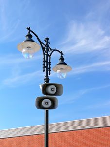 Loud-speakers On Lamppost Royalty Free Stock Image Loud-speakers On Lamppost Royalty Free Stock Image