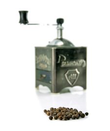 A Pepper Mill And Shots Isolated Stock Photo A Pepper Mill And Shots Isolated Stock Photo