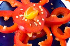 Sliced Red Pepper Royalty Free Stock Photos