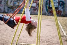Girl On Swing Royalty Free Stock Photos Girl On Swing Royalty Free Stock Photos