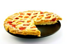 Apple And Strawberry Pie With A Slice Missing Royalty Free Stock Image Apple And Strawberry Pie With A Slice Missing Royalty Free Stock Image