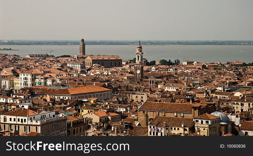 A panoramic shot of Venice from the San Marco Tower. A panoramic shot of Venice from the San Marco Tower.