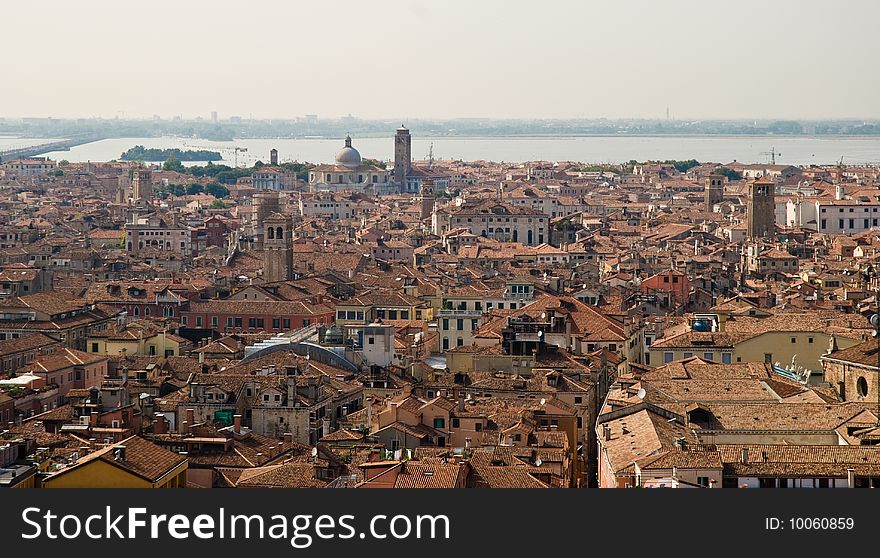 A panoramic shot of Venice from the San Marco Tower. A panoramic shot of Venice from the San Marco Tower.