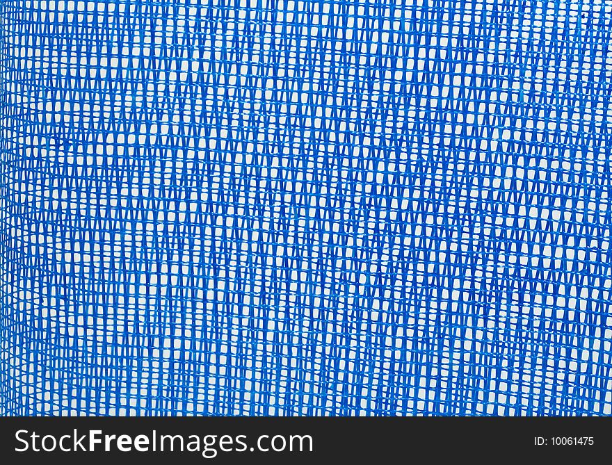 Blue wattled net on a white background