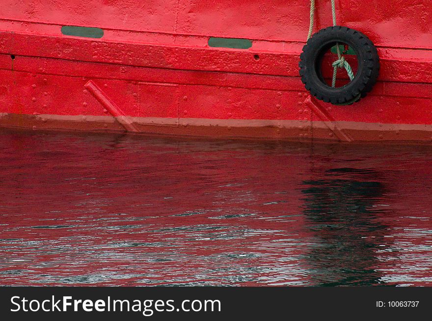 Closeup of a fishing vessel in Stromness harbour, Orkney