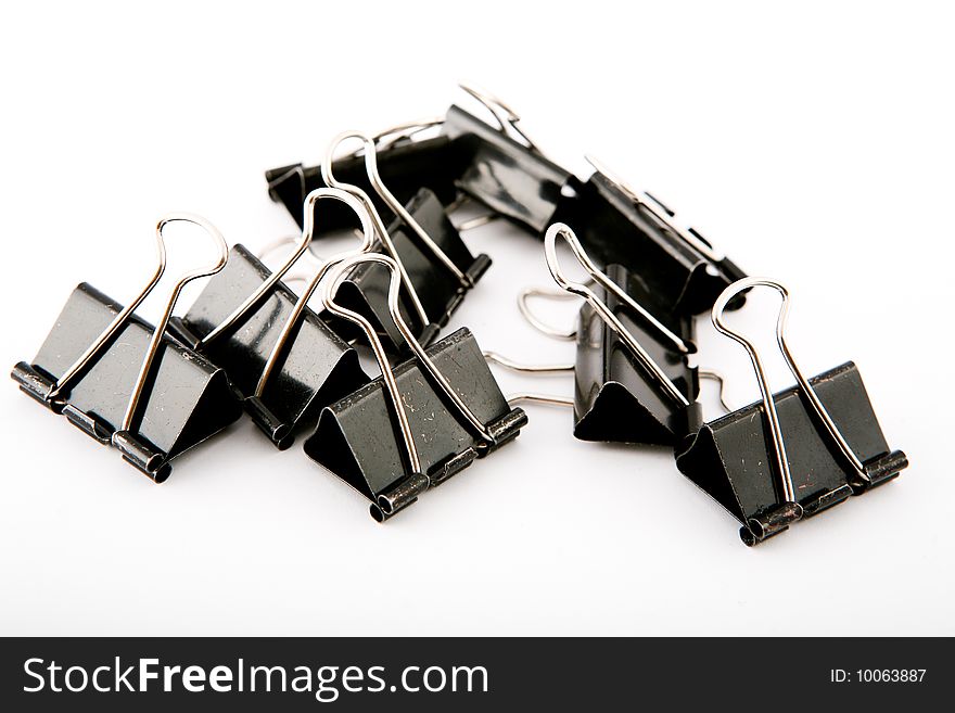 The binder big office paperclips isolated