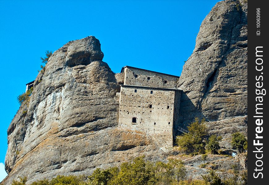 The Stone Castle is a fortress located in the Ligurian town of Vobbia. The castle is accessible only on foot via a trail through the woods and a staircase, after twenty minutes of fascinating journey