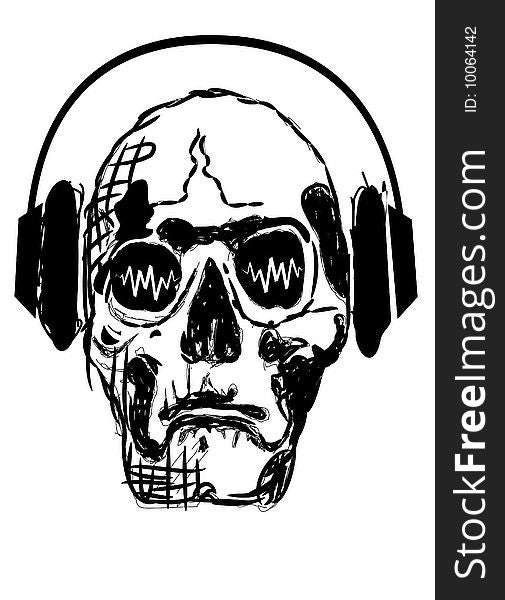 Skull In Headphones