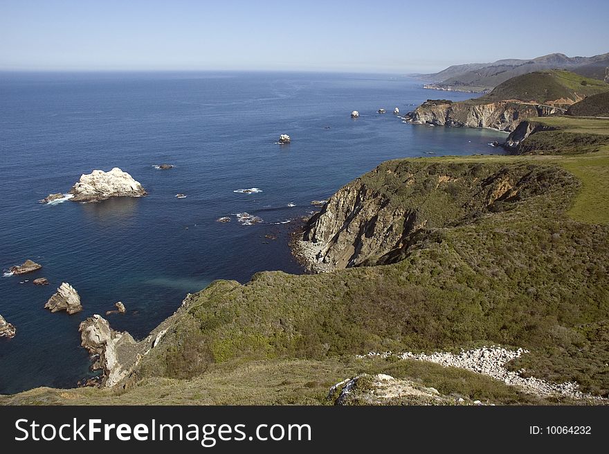 View from Cliffs over Pacific Ocean at Monterrey, California. View from Cliffs over Pacific Ocean at Monterrey, California.