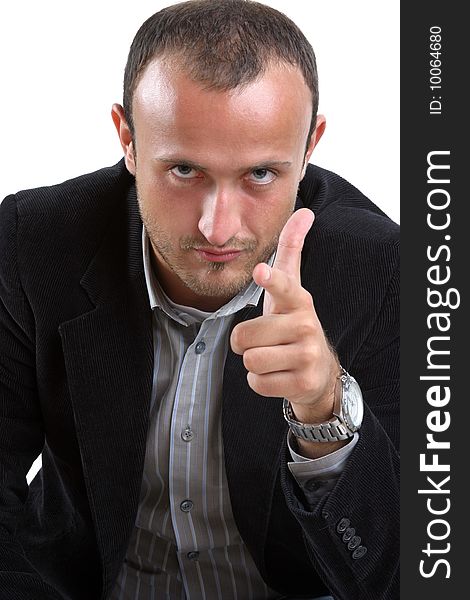 Businessman Point A Finger