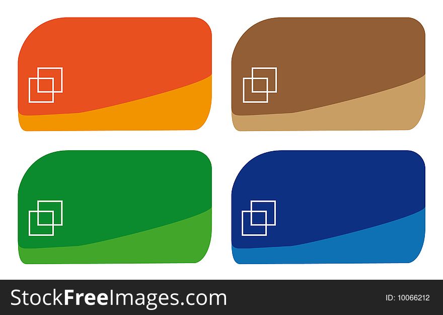 Vector collection 4 business cards templates with modern abstract design