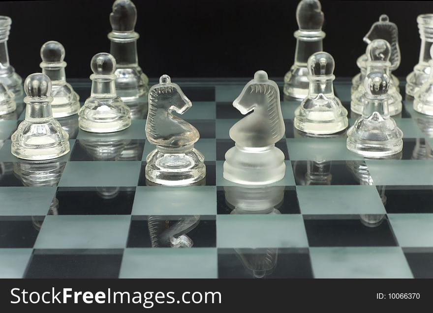 Two horses-contenders has met on chessboard. Two horses-contenders has met on chessboard