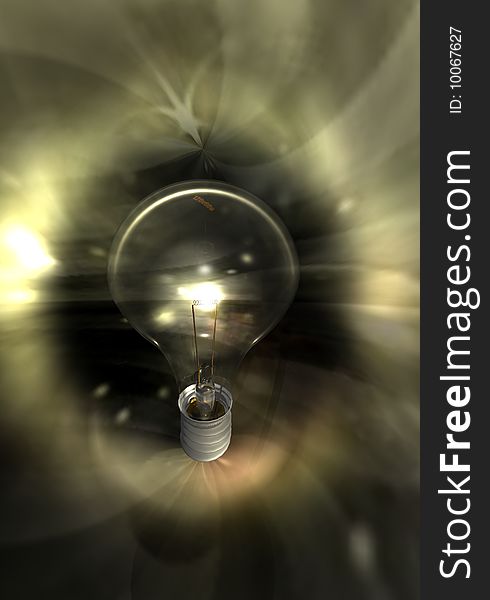 Lightbulb with abstract background, nice render