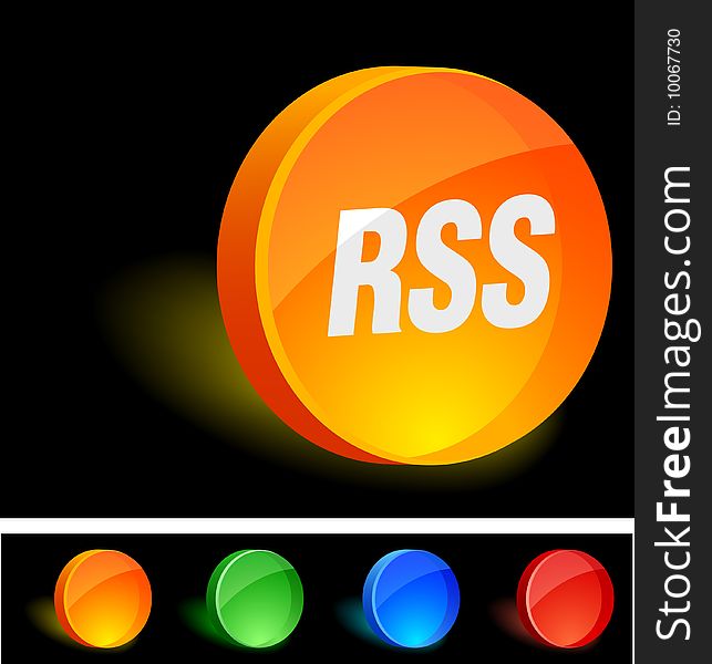 RSS 3d icon. Vector illustration. RSS 3d icon. Vector illustration.