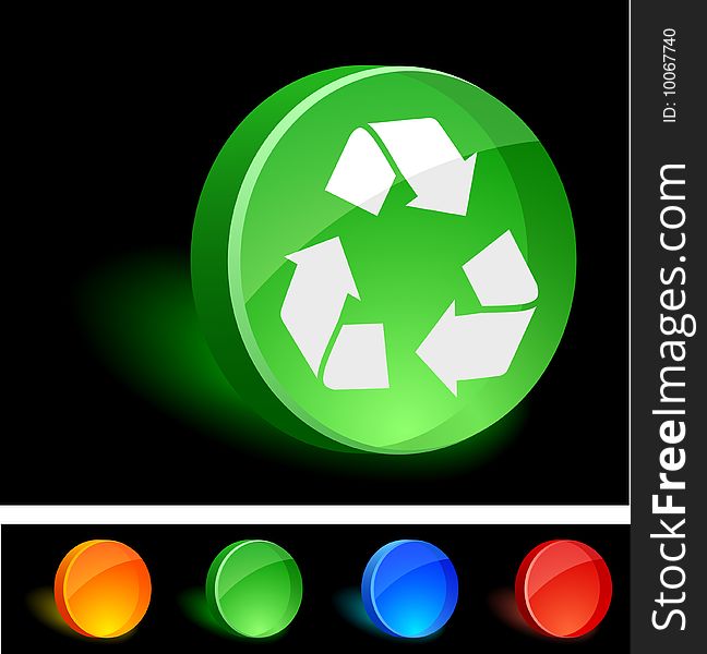 Recycle 3d icon. Vector illustration. Recycle 3d icon. Vector illustration.