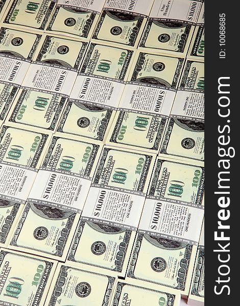 Stack of dollars business background