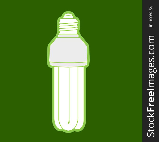 Vector illustration of a low energy consumption light bulb commonly used to save energy