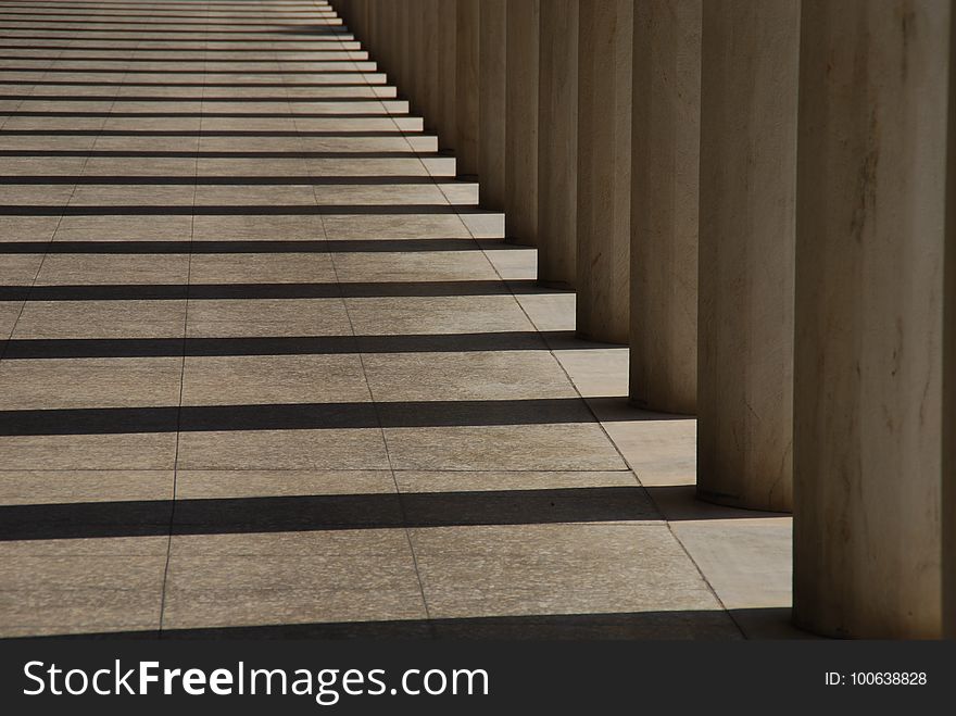 Stairs, Architecture, Light, Wall