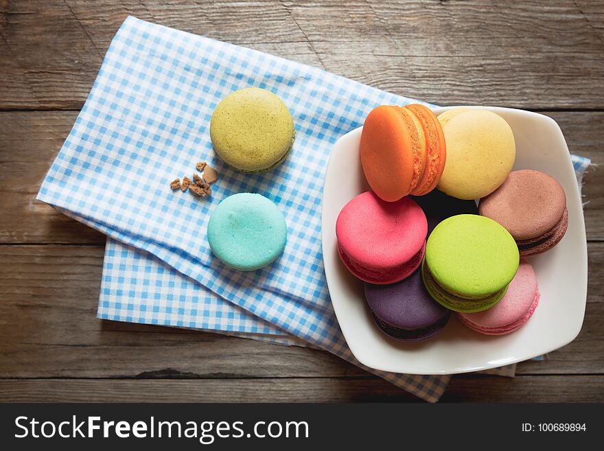 Closeup Colorful Macarons