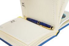 Opened Diary With Pen Inside Royalty Free Stock Image Opened Diary With Pen Inside Royalty Free Stock Image