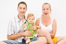 Baby, Father And Mother Stock Images