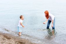 Mother And Son On Beach Stock Photos Mother And Son On Beach Stock Photos