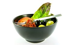 Salad Bowl And Fork Royalty Free Stock Photos