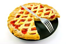 Apple And Strawberry Pie With A Slice Missing Royalty Free Stock Photo Apple And Strawberry Pie With A Slice Missing Royalty Free Stock Photo