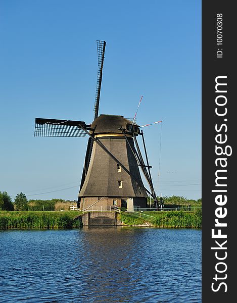 Beautiful windmill landscape at kinderdijk in the netherlands near Rotterdam