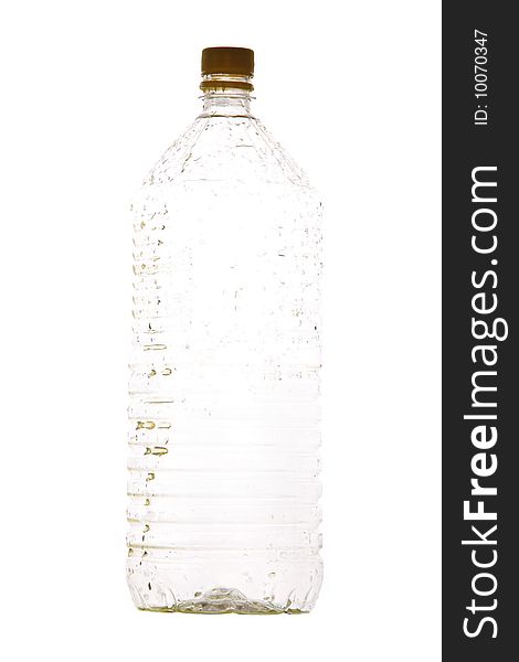 Recyclable plastic bottle isolated on white