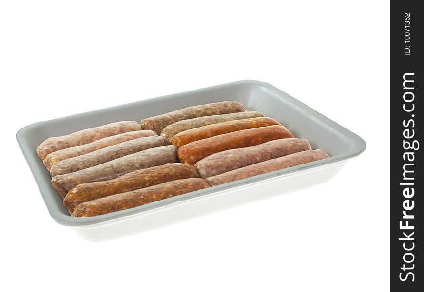 Sausages isolated on white background