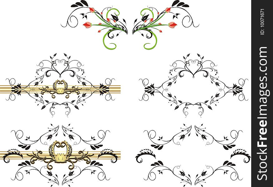 Patterns of ornaments for design. Vector illustration