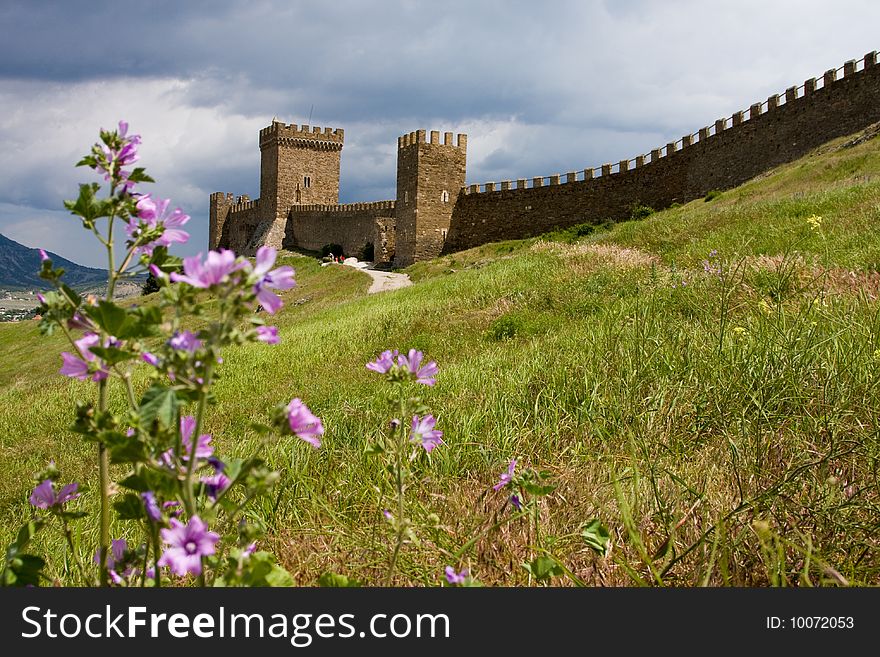 Ruins of The Genoa Fortress in Sudak, Crimea