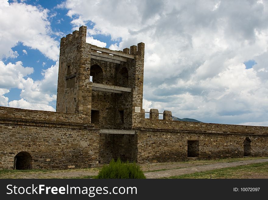 Ruins of The Genoa Fortress in Sudak, Crimea