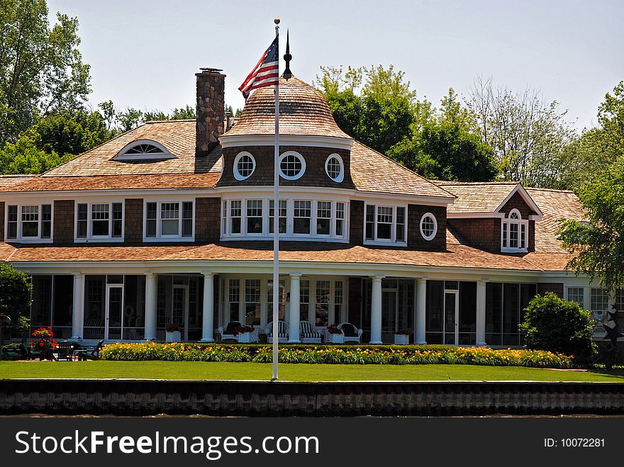 Luxury estate on the river bank. Luxury estate on the river bank.