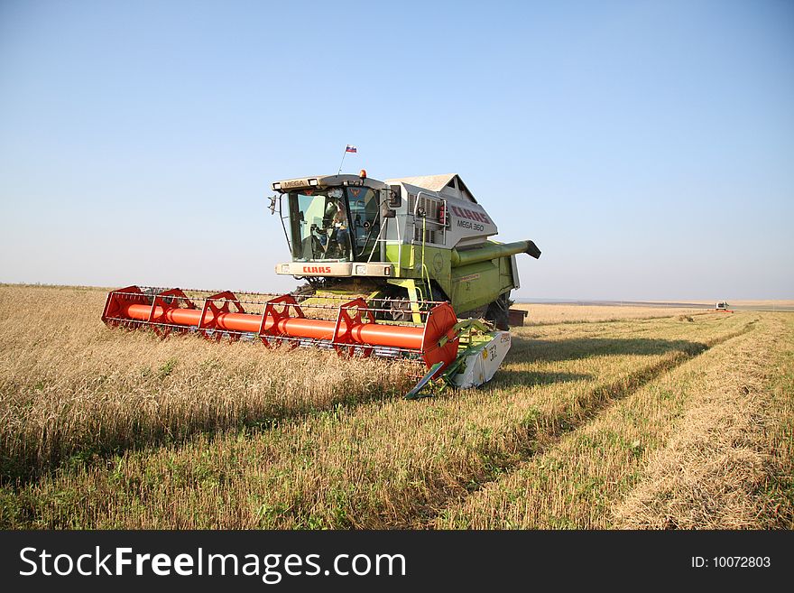 Combine removes the cereal crops. Combine removes the cereal crops
