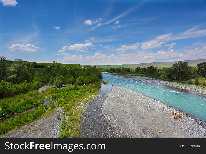 Beautiful landscape with the river