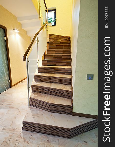 Staircase in a new modern house. Staircase in a new modern house