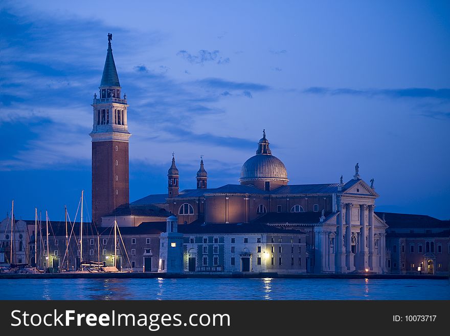 Saint George cathedral shot in the morning, Venice, spring. Saint George cathedral shot in the morning, Venice, spring