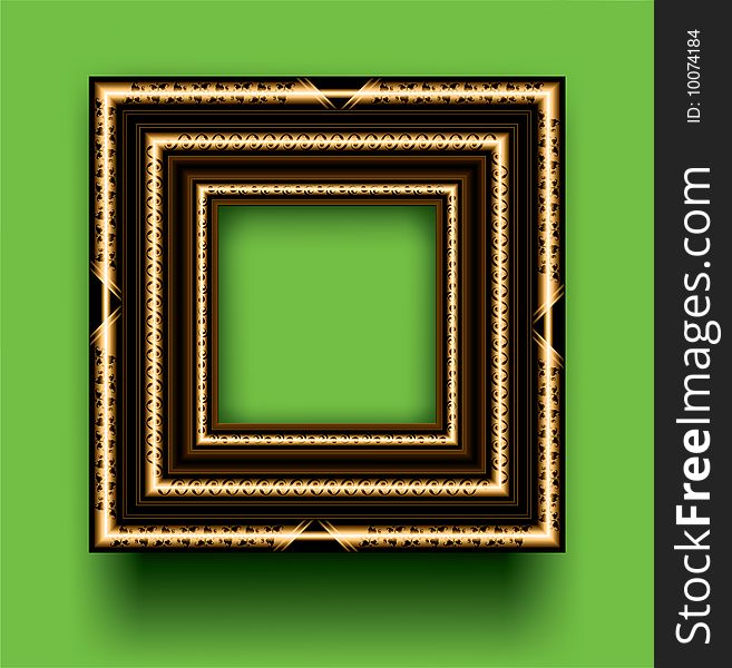 Frame on a green background