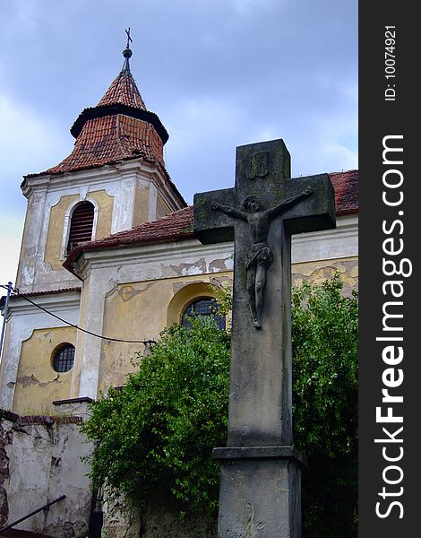 An old baroque church in the village of Konojedy, Czech Republic