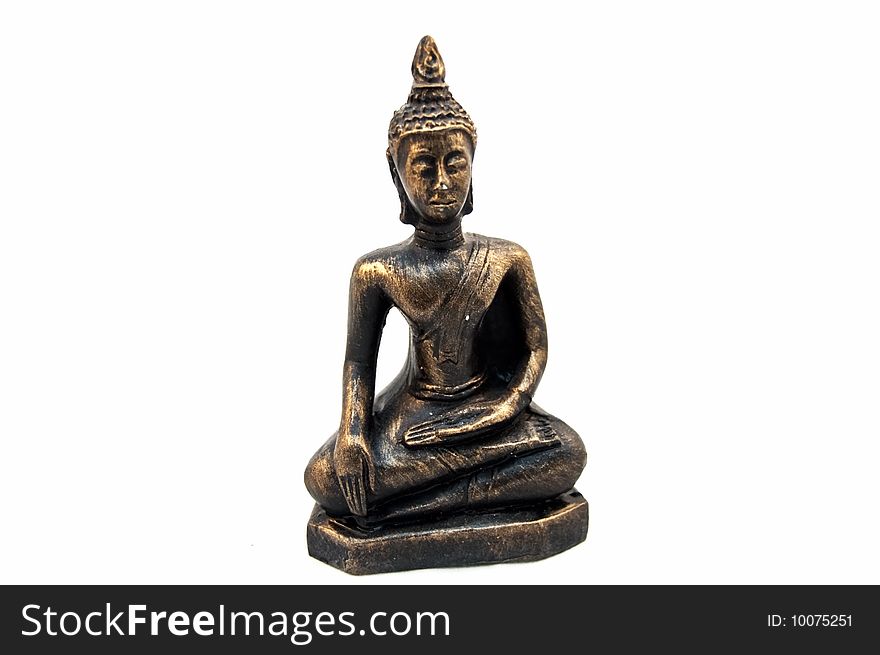 Buddha meditating figure on white. Buddha meditating figure on white