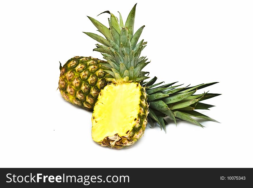 Fresh sweet pineapple on white. Fresh sweet pineapple on white