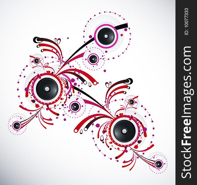 Abstract vector pattern with speakers