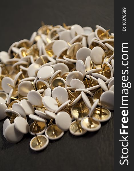 Lots of white some thumbtacks. Lots of white some thumbtacks