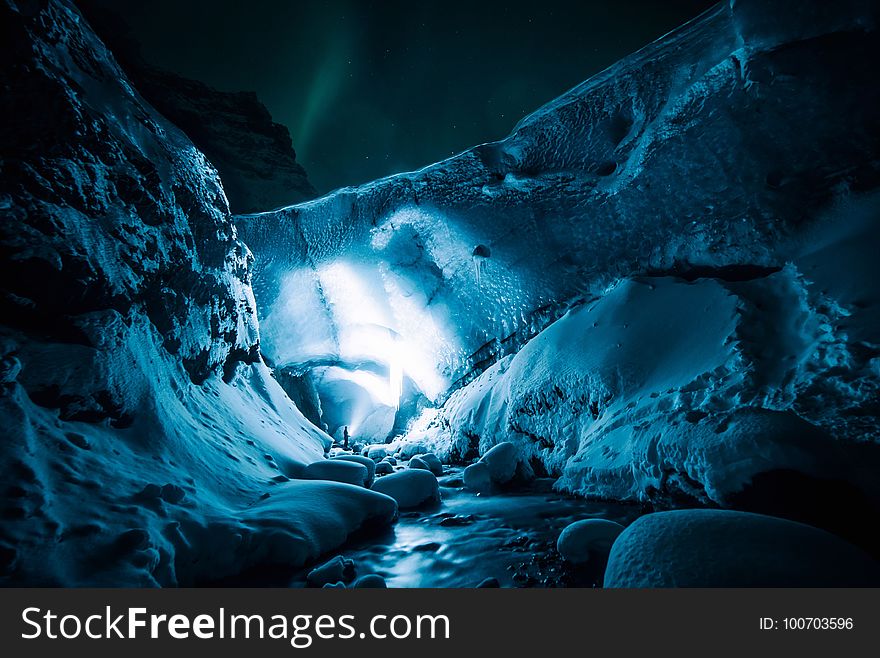 Blue, Water, Ice Cave, Ice