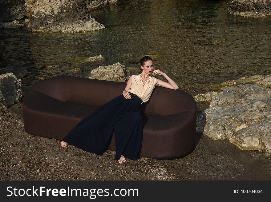 Photography, Water, Rock, Girl