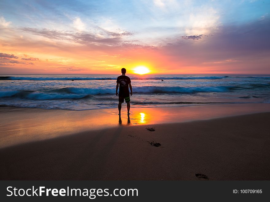 Sky, Sea, Sunset, Horizon