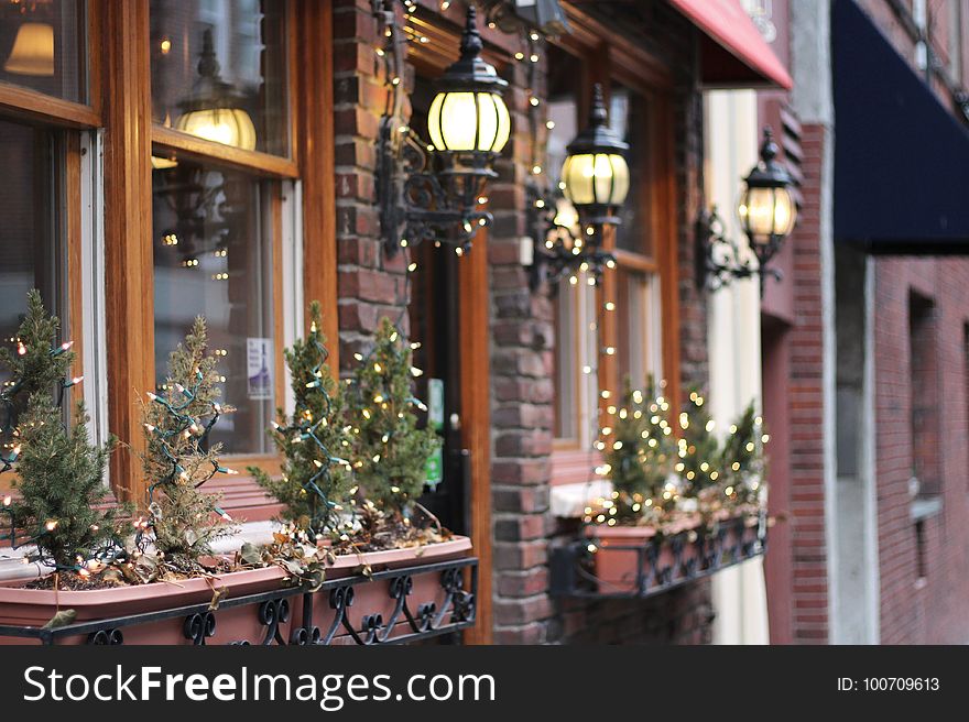 Home, Christmas Decoration, Lighting, Window